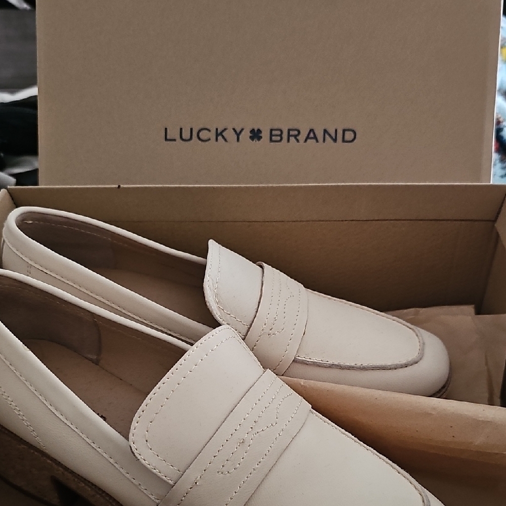Lucky Brand Cork Loafers Vanilla